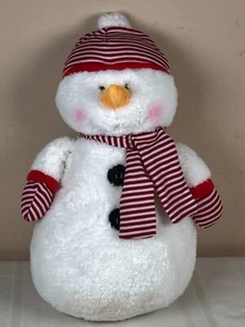 Vintage Ganz Christmas  Wintertime Snowman Plush Snow Hat Scarf 16" - Picture 1 of 4