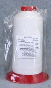 Coats Secura White Cone Thread 5000m 9003 polyester - Picture 1 of 7
