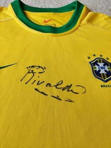 Signed RIVALDO Brasil Home Nike Shirt 2000/02 - Size Adult XXL - Picture 1 of 9