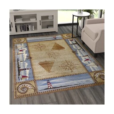 Alfombra de área escena náutica (5 pies 2 pulgadas X 7 pies 1 pulgada) Foto 1 de 4