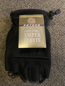 Rothco 4395 Fingerless Convertible Sniper Glove / Mittens - Black Gloves Snow - Picture 1 of 4
