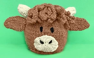 KNITTING PATTERN - Highland Cow Head choc orange cover / 13 cms Farm Animal toy - Picture 1 of 1