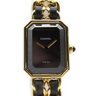 CHANEL Premiere L Wrist Watch H0001 Quartz Gold Plated Leather Used Women CC