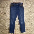 Lauren Ralph Lauren Jeans 6x31 Blue Denim Brown Leather Pocket Straight Leg