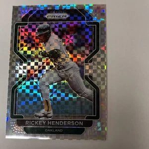 2022 Panini Prizm Tier II Power Plaid Prizm /75 Rickey Henderson #157 HOF - Picture 1 of 9