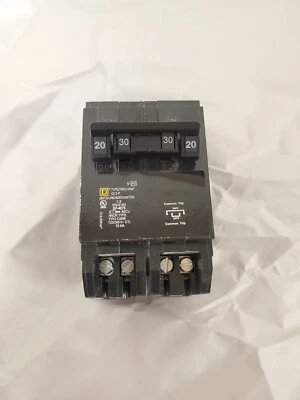Square D Homeline 1-20 Amp 2-Pole, 1-30 Amp 2-Pole Quad Tandem Circuit Breaker
