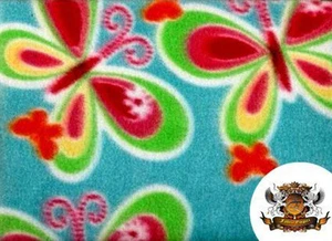 Polar Fleece Fabric Print Butterflies 2 / 60" Wide / Sold by the yard S-132 - Picture 1 of 1