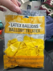 School Bus Yellow 12-inch Latex Balloons 15 Pack Party Supplies Decorations New! - Picture 1 of 2