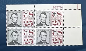 C59 Plate Block 1960 Abraham Lincoln - Picture 1 of 2