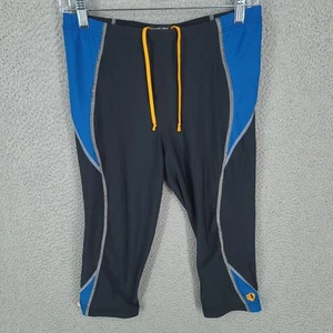 Pearl Izumi Pants Womens Large Blue Black Capri Zip Pocket Drawstring Cycling - Picture 1 of 10