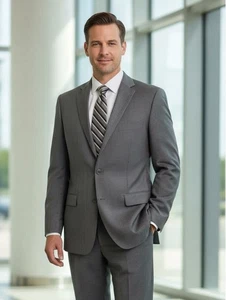 Hugo Boss Guabello Super 130s Men 2pc Suit 40S 32x30 Pinstripe Rossellini Cinema - Picture 1 of 19