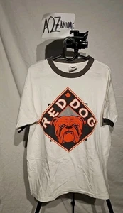 Vintage Red Dog Beer Ringer Shirt Mens Large White Graphic Single Stitch USA - Picture 1 of 5