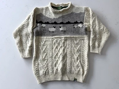 Glencroft унисекс 100% чистой шерсти овец печать вязаный свитер Aran - размер маленький - Изображение 1 из 4