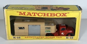 Matchbox Lesney King Size K-18 Dodge Articulated Horse Van W Horses With Box - Picture 1 of 24