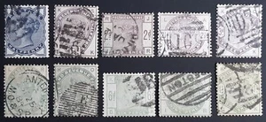 GB QV 1883-4 SG187-196 ½d to 1/- lilacs and greens, wmk imperial crown, VGU/FU - Picture 1 of 1