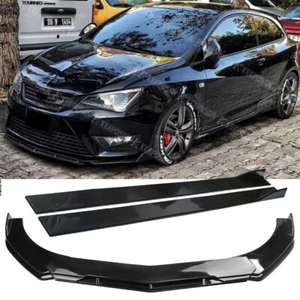 For Seat Ibiza MK5 Front Bumper Lip Splitter Spoiler Body Kit + Side Splitter - Picture 1 of 17