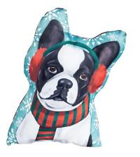 Boston Terrier Shaped Decorative Dog Christmas Pillow