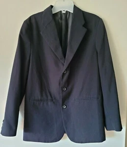 Metro Concepts Basic Solid Black 3 Button Up Collar Coat Jacket Size 16 - Picture 1 of 12
