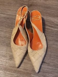 Vintage Escada Xotics heel shoes Orange TAN 7.5 - Picture 1 of 7