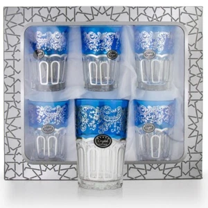6 Premium Orientalische Marokkanische Teegläser Silber Blau - Bild 1 von 4