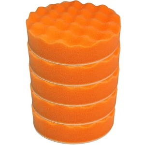 Craft-Equip Basic 5er Pack 150mm Polierschwamm orange gewaffelt Polierpad Auto - Bild 1 von 1