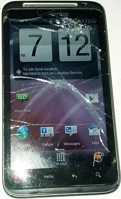 HTC ThunderBolt -Black (Verizon) Smartphone Cracked Glass Bad LCD Good Digitizer - Image 1 of 4