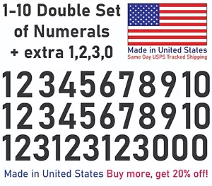 1-10 20+10 Outdoor Vinyl Decal Numbers for Mailbox, Door, Wall, Address, Locker - Picture 1 of 40