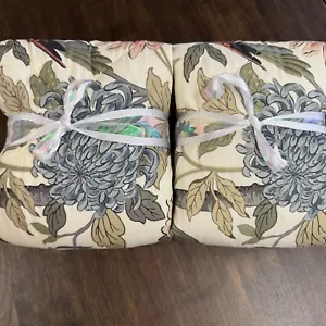 POTTERY BARN BLOOM SATEEN COMFORTER SHAM SET OF 2 ~ KING ~ IVORY - Picture 1 of 15