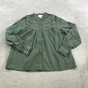 The Shirt by Rochelle Behrens Top Womens Extra Small Button Up Green Top Blouse - Picture 1 of 16