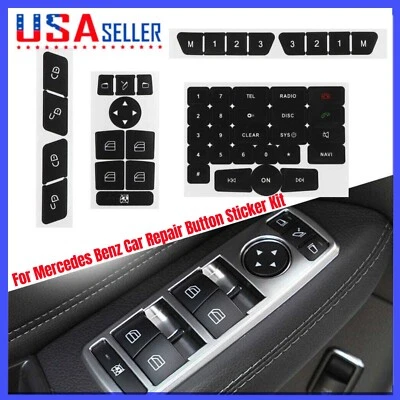 For Mercedes Car Repair Button Sticker Kit Door Steering A/C Window Radio Benz - Image 1 of 4