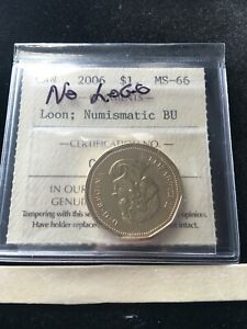 2006  "No Logo" Loon, ICCS Graded Canadian $1**MS-66 NBU**