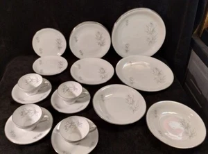 Winterling Rose Flower Black Outline Silver Trim Bavaria Germany China Dishes - Picture 1 of 14