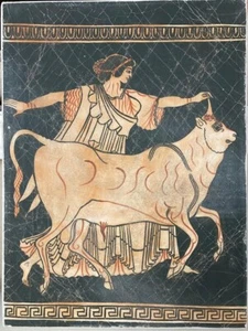 Ancient Greece Europa and the Bull of Zeus Greek Wall Deco Plaque 16in X 12in - Picture 1 of 3