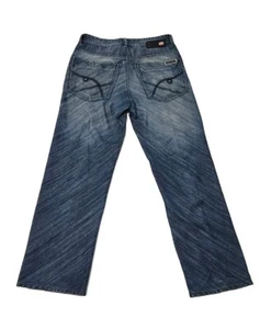 Vintage Ecko Unltd Baggy Fit Jeans Size 30x30 Embroidery Pockets Y2K RARE - Picture 1 of 24