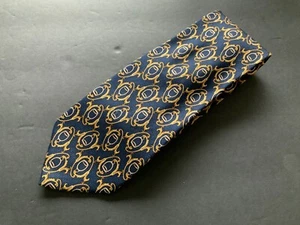 Paolo Gucci Tie Mens Blue Horse Bit Equestrian REPP Silk Italy 3.75”x60”VTG - Picture 1 of 10