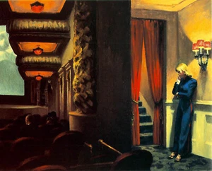 QUADRO STAMPA SU TELA CANVAS edward hopper new york movie1939 classico moderno - Foto 1 di 3