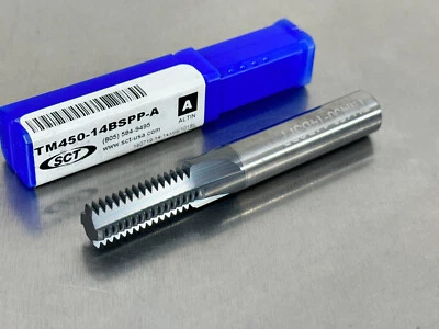 SCT 1/2 3/4-14 Carbide Thread Mill 4FL BSPP British Pipe TM450-14BSPP-A - Image 1 of 3
