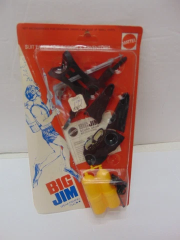 Big Jim Sport Spear Fishing Accessory Pack Mattel 1974 New Sealed On Card 7342 Cover