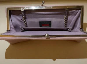 Preowned Hobo International Clutch Purse Leather Pink Kiss Lock - Picture 1 of 4