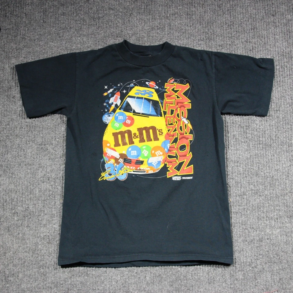 Camiseta NASCAR Vintage Años 90 Juvenil L Negra M&M Ernie Irvan AOP Racing Rocket Foto 1 de 4