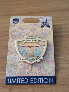 Walt Disney World 50th Anniversary Attraction Crest Pin Cinderella's Carousel - Picture 1 of 4