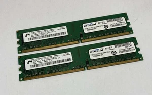 4GB (2 x 2GB) Micron MT16HTF25664AY-667G2 PC2-5300U 667MHz DDR2 Desktop Memory - Picture 1 of 4