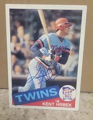 Kent Herbek 签名 5x7 1985 Topps 大小卡 #41 — 第 1/2 张图片