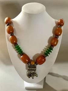 Vintage Copal Amber Bead Necklace Chunky - Picture 1 of 5