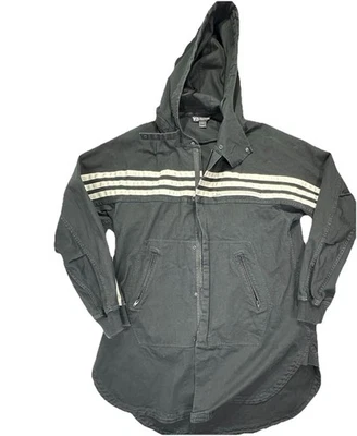 Y-3 Adidas Yohji Yamamoto Abrigo Largo con Capucha Negro Rayas Reflectantes M Foto 1 de 4