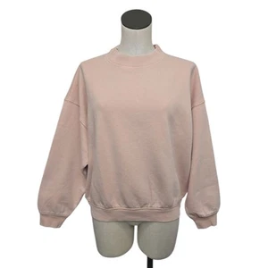 NWT Madewell Relaxed Mockneck Sweatshirt Pink Size Small Casual Lounge Crewneck - Picture 1 of 8