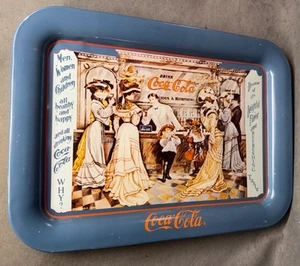 Vintage 1989 Repro “Soda Fountain” Coca-Cola Metal Serving Tray 17.5”x12.5” - Picture 1 of 16