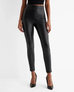 Express Damen Leggings Größe XS schwarz Kunstleder super hoher Bund neu mit Etikett $ 68 - Bild 1 von 14