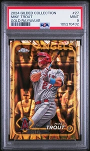 2024 Topps Gilded Collection #27 Mike Trout Gold Raywave PSA 9 250001 - Imagen 1 de 2