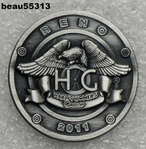 ⭐2011 HARLEY OWNERS GROUP HOG RALLY RENO NEVADA PIN STOP VEST PIN - Picture 1 of 1